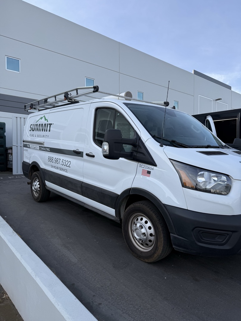 Summit Fire & Security fleet van detailed by Skyline Detailing
