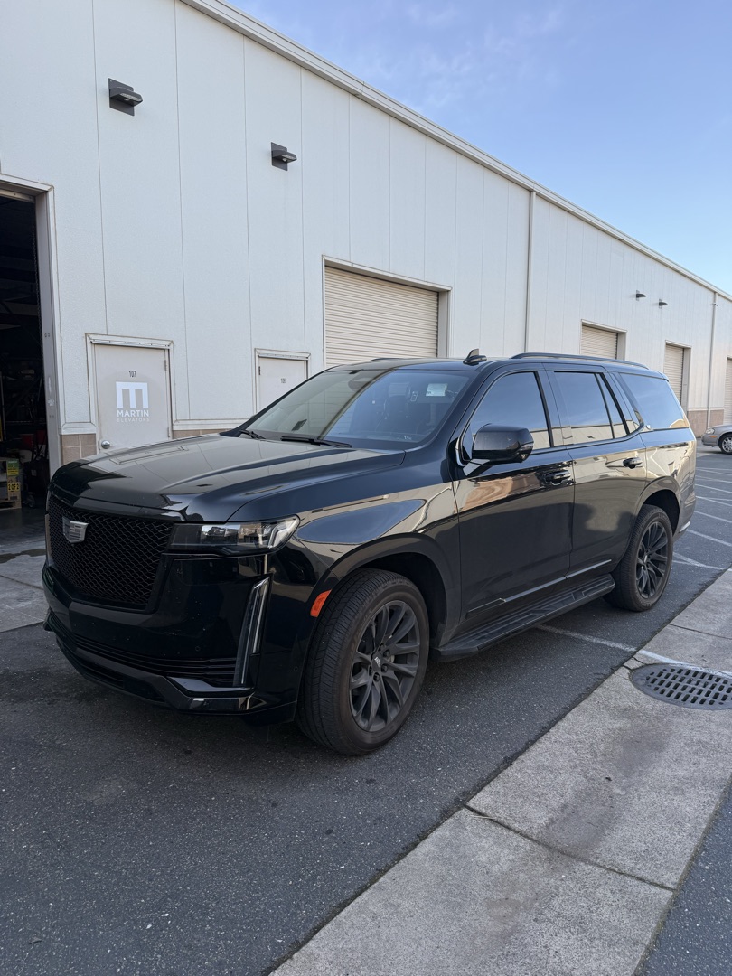 Black Cadillac Escalade after full detail by Skyline Detailing